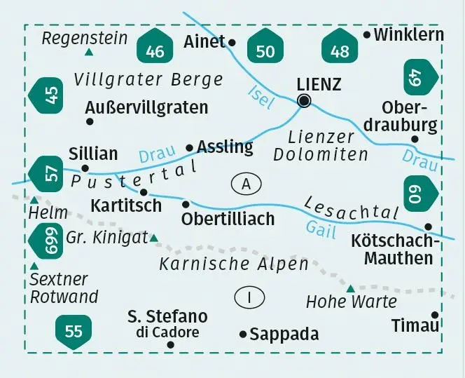 Bild: 9783991219873 | KOMPASS Wanderkarte 47 Lienzer Dolomiten, Lesachtal, Karnischer...