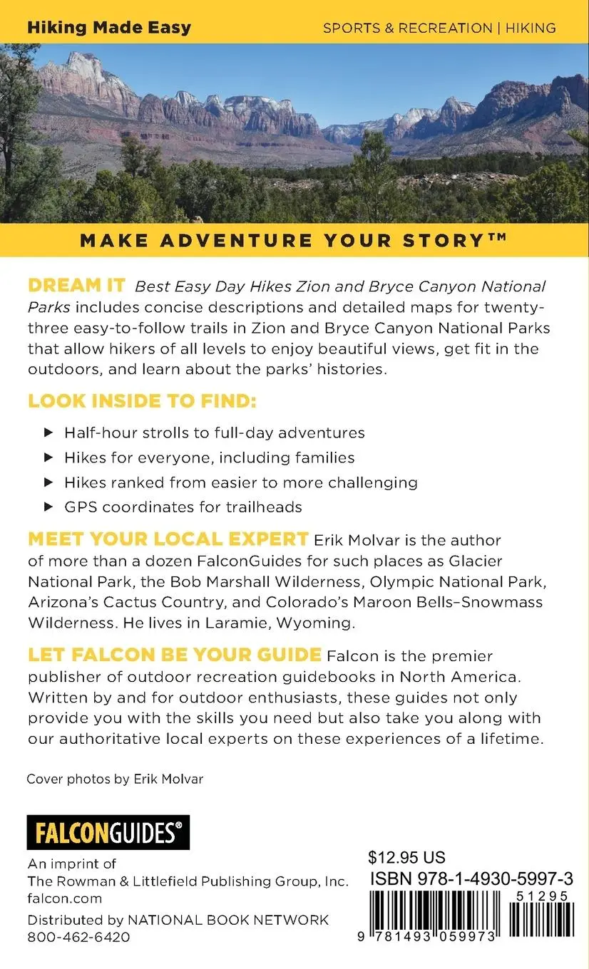 Rückseite: 9781493059973 | Best Easy Day Hikes Zion and Bryce Canyon National Parks | Erik Molvar