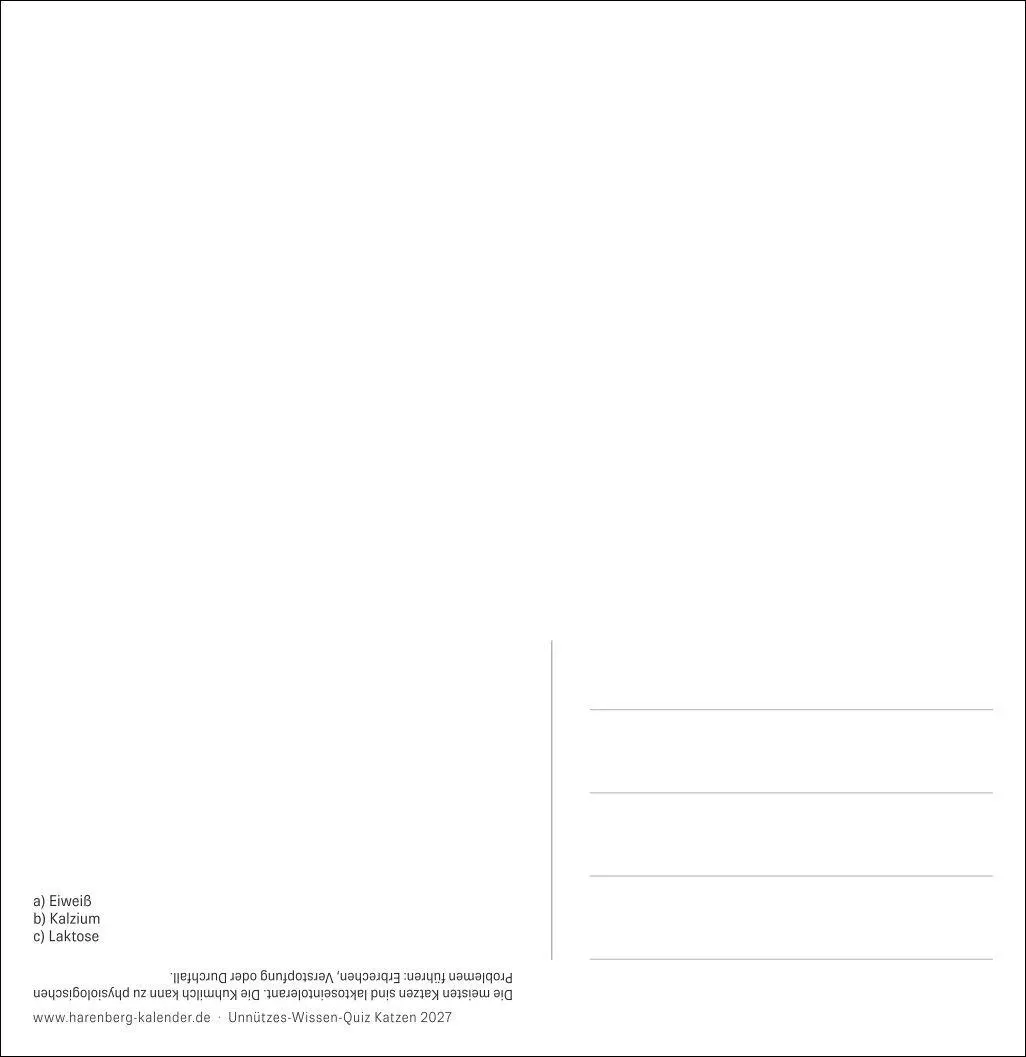Bild: 9783840039973 | Unnützes-Wissen-Quiz Katzen Premium-Postkartenkalender 2027 -...