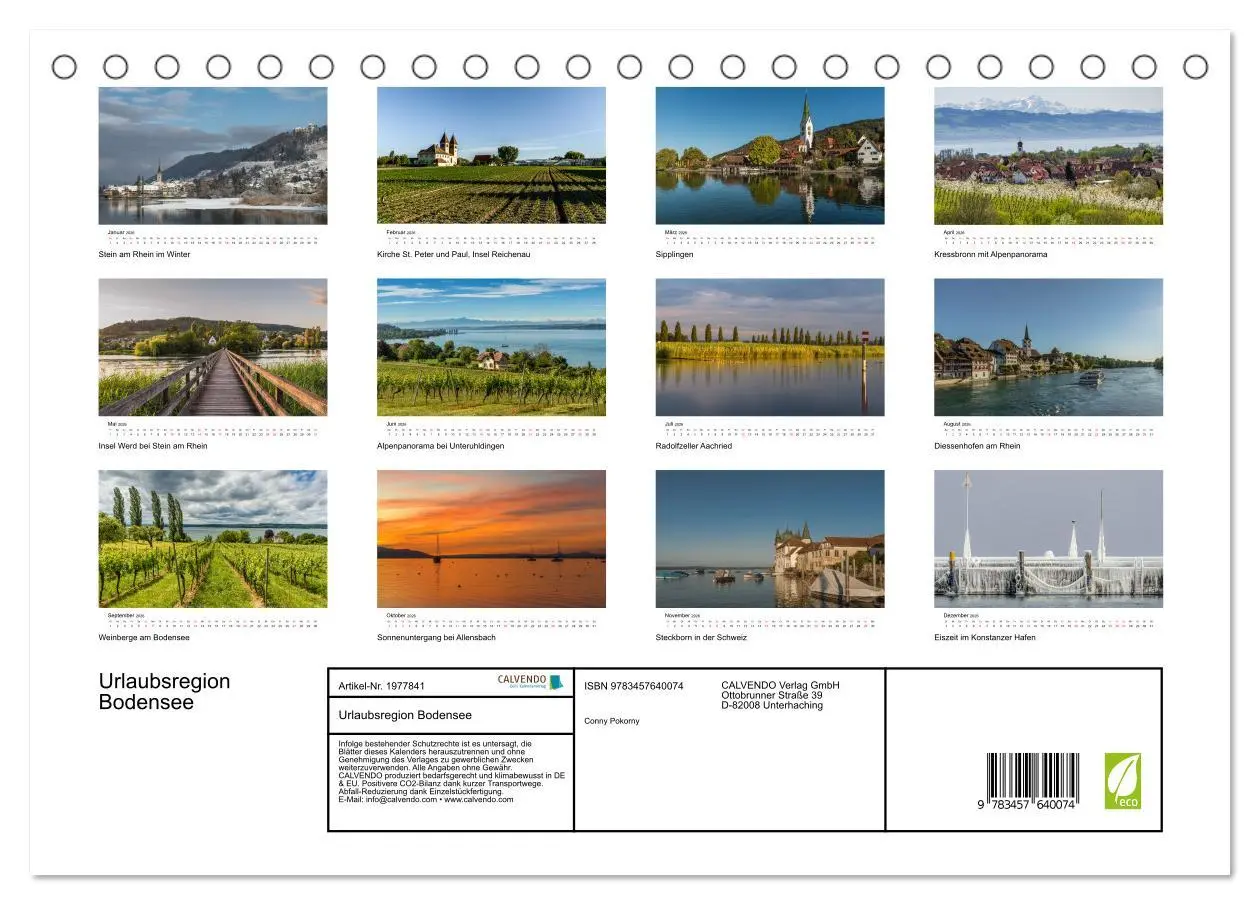 Bild: 9783457640074 | Urlaubsregion Bodensee (Tischkalender 2026 DIN A5 quer), CALVENDO...