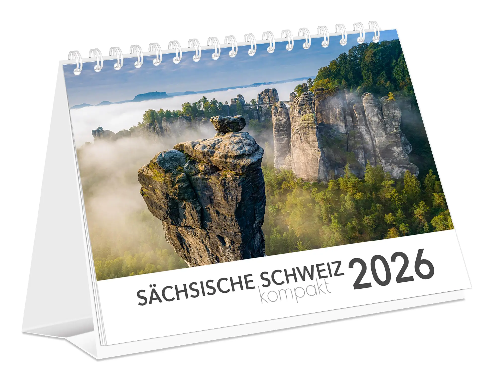Cover: 9783910680074 | Kalender Sächsische Schweiz kompakt 2026 | Peter Schubert | Kalender