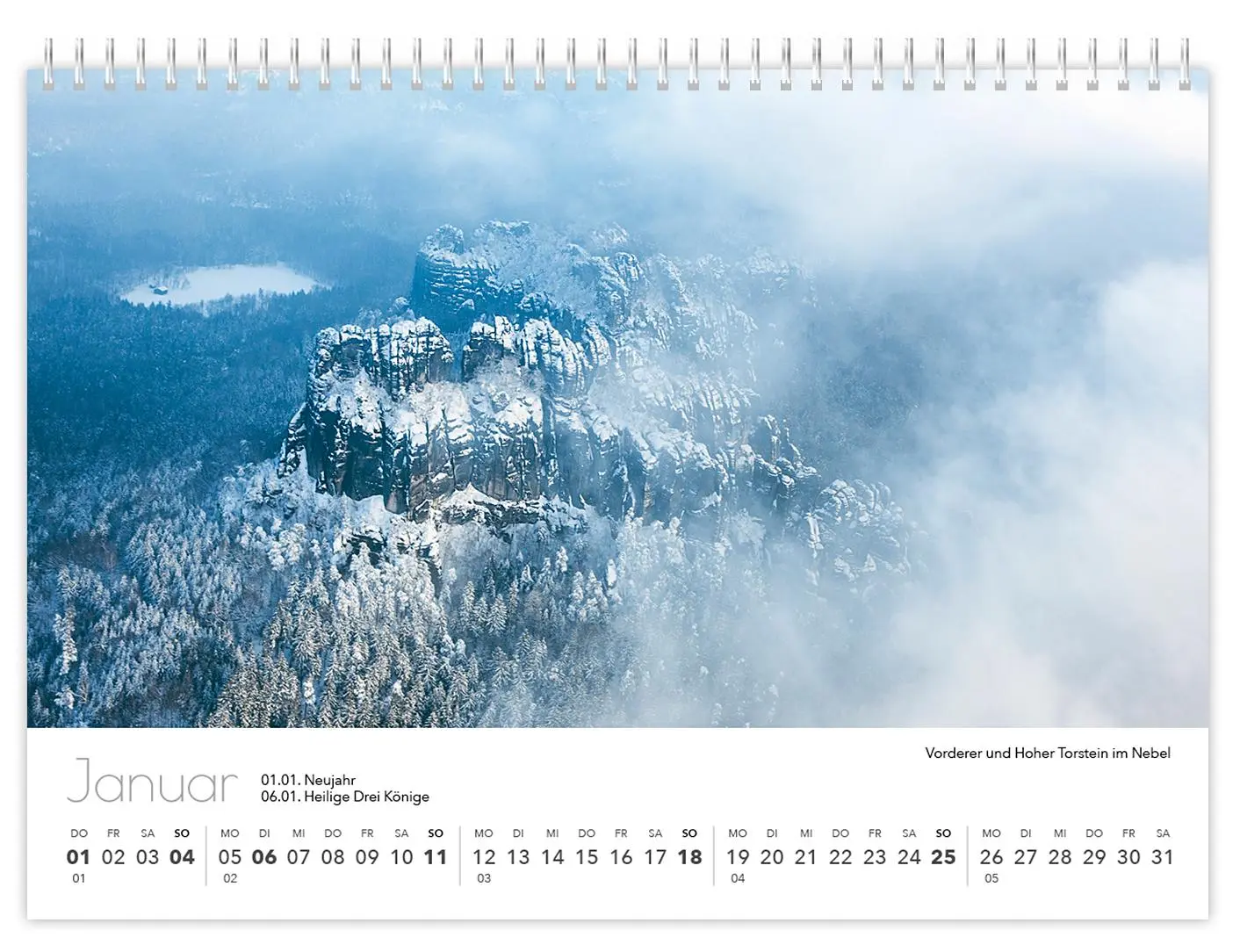 Bild: 9783910680074 | Kalender Sächsische Schweiz kompakt 2026 | Peter Schubert | Kalender
