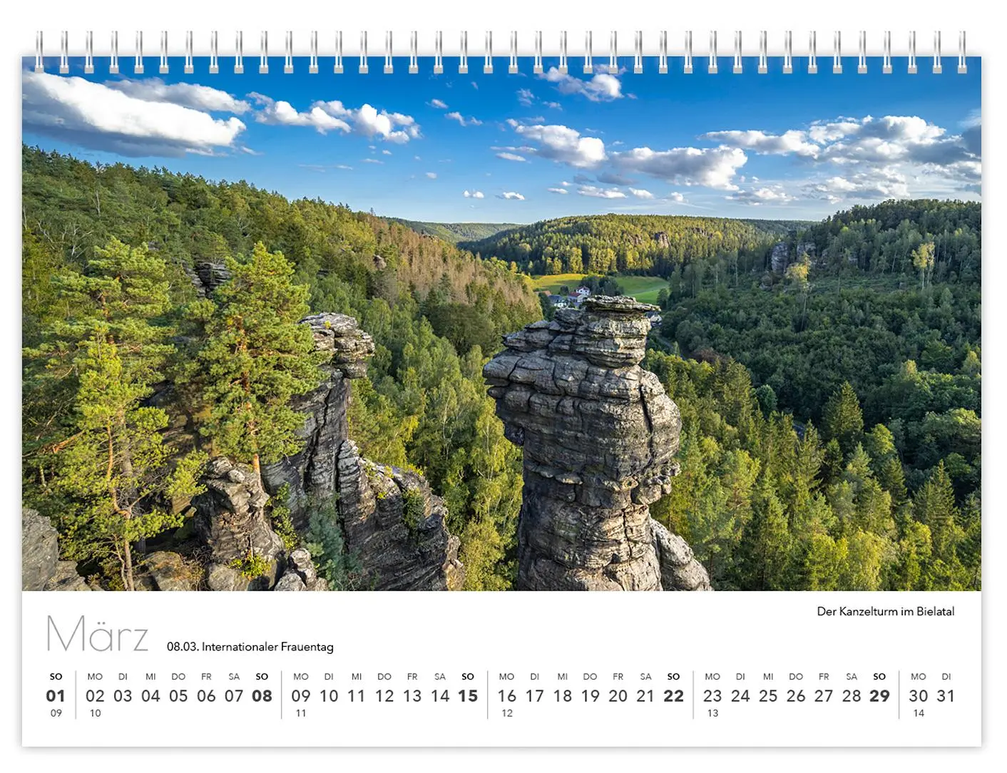 Bild: 9783910680074 | Kalender Sächsische Schweiz kompakt 2026 | Peter Schubert | Kalender