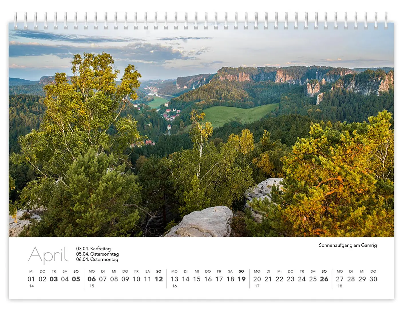 Bild: 9783910680074 | Kalender Sächsische Schweiz kompakt 2026 | Peter Schubert | Kalender
