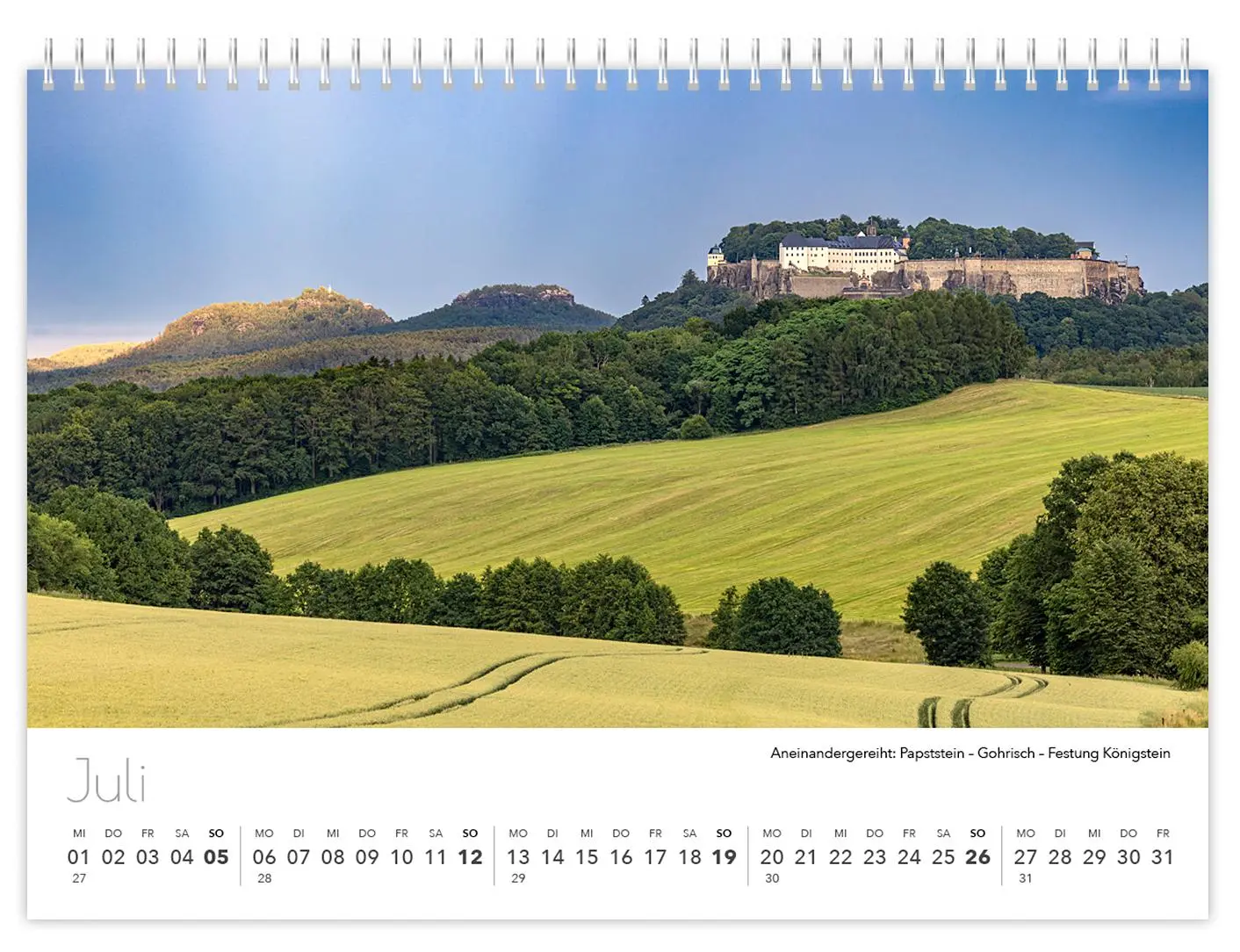 Bild: 9783910680074 | Kalender Sächsische Schweiz kompakt 2026 | Peter Schubert | Kalender