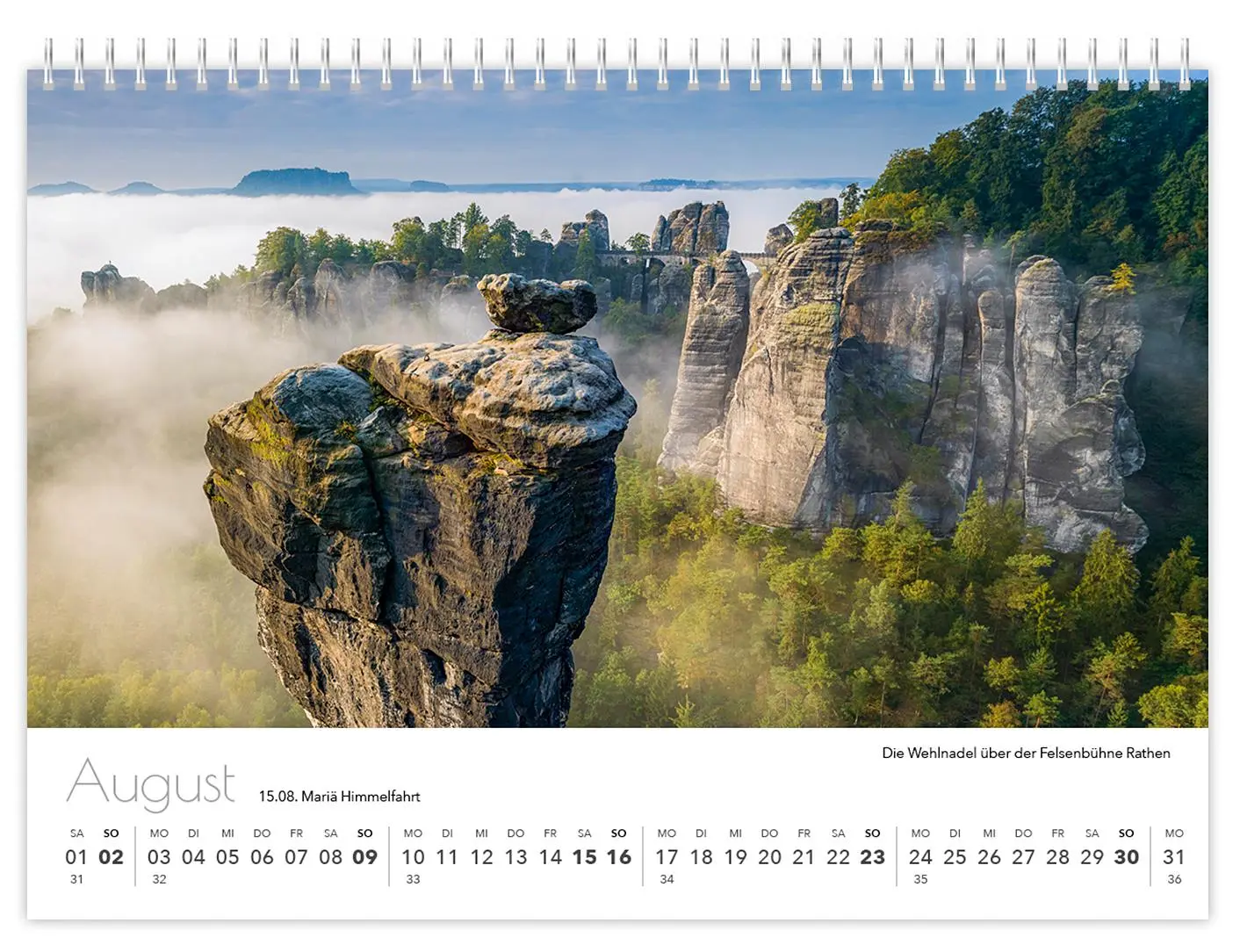 Bild: 9783910680074 | Kalender Sächsische Schweiz kompakt 2026 | Peter Schubert | Kalender