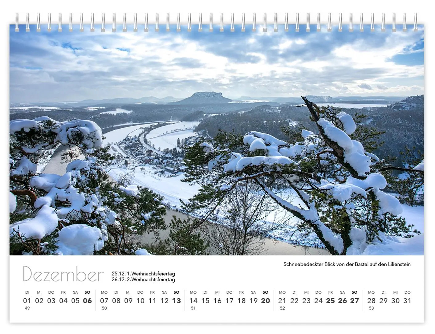 Bild: 9783910680074 | Kalender Sächsische Schweiz kompakt 2026 | Peter Schubert | Kalender