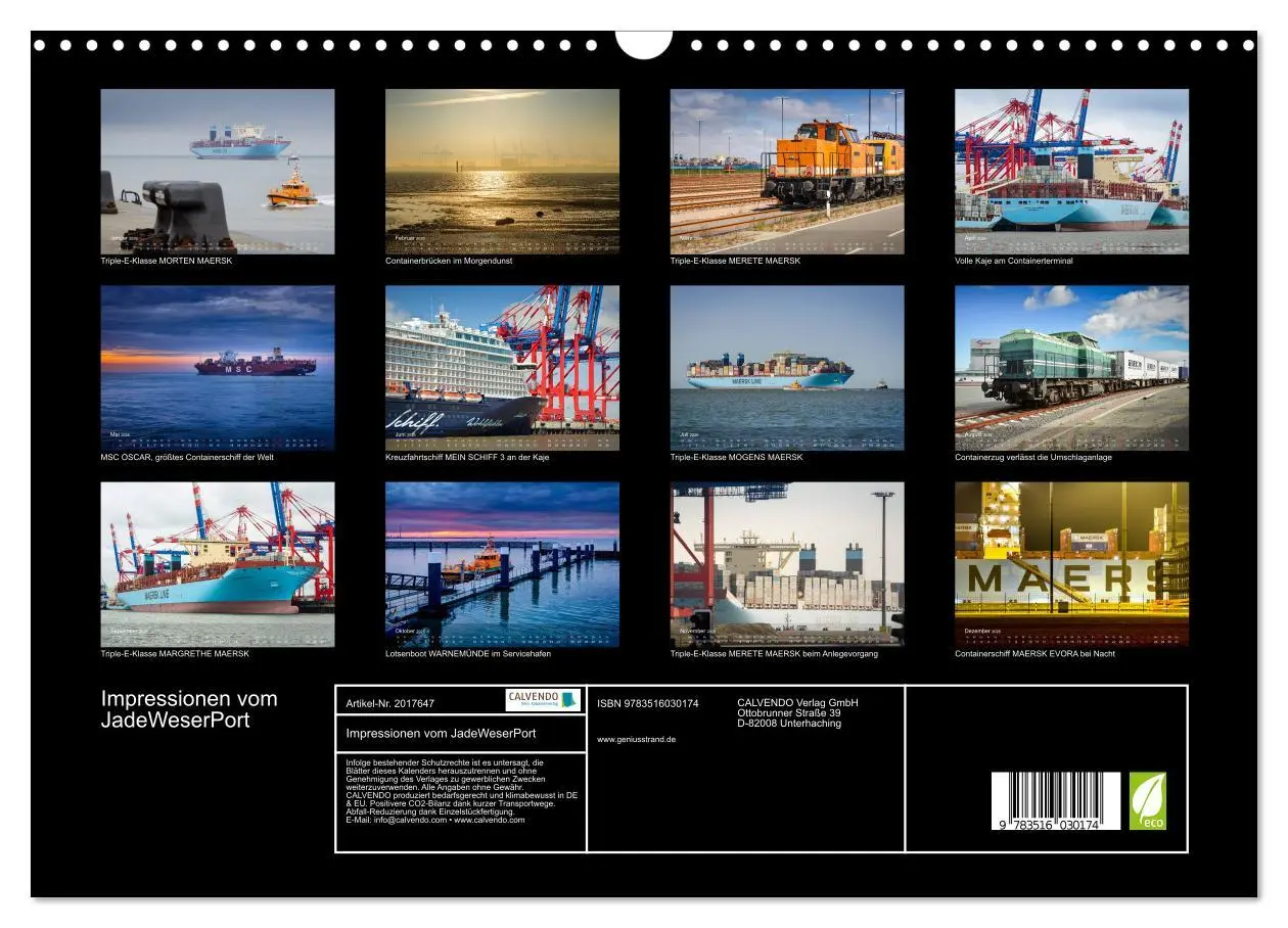 Bild: 9783516030174 | Impressionen vom JadeWeserPort (Wandkalender 2026 DIN A3 quer),...