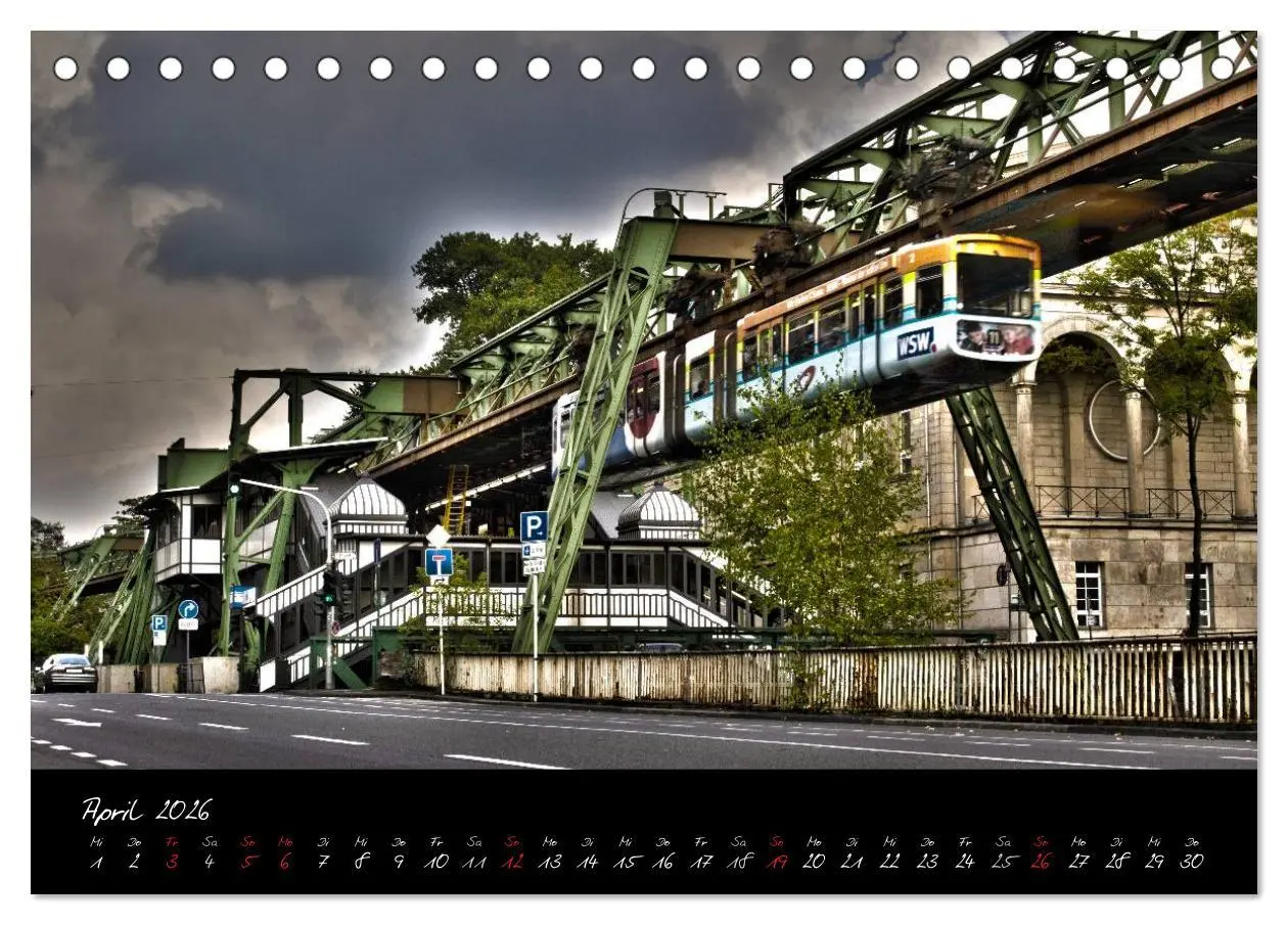 Bild: 9783516100174 | Wuppertal - Stadt der Schwebebahn in HDR (Tischkalender 2026 DIN A5...