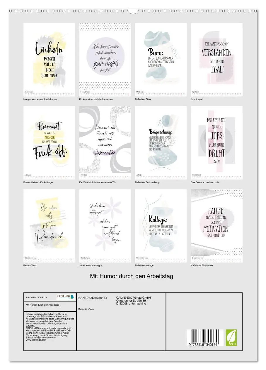 Bild: 9783516340174 | Mit Humor durch den Arbeitstag (hochwertiger Premium Wandkalender...