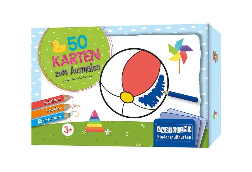 Cover: 9783790100174 | 50 Karten zum Ausmalen - Erste Dinge | Box | KARTOLINO Kinderspaßkaten