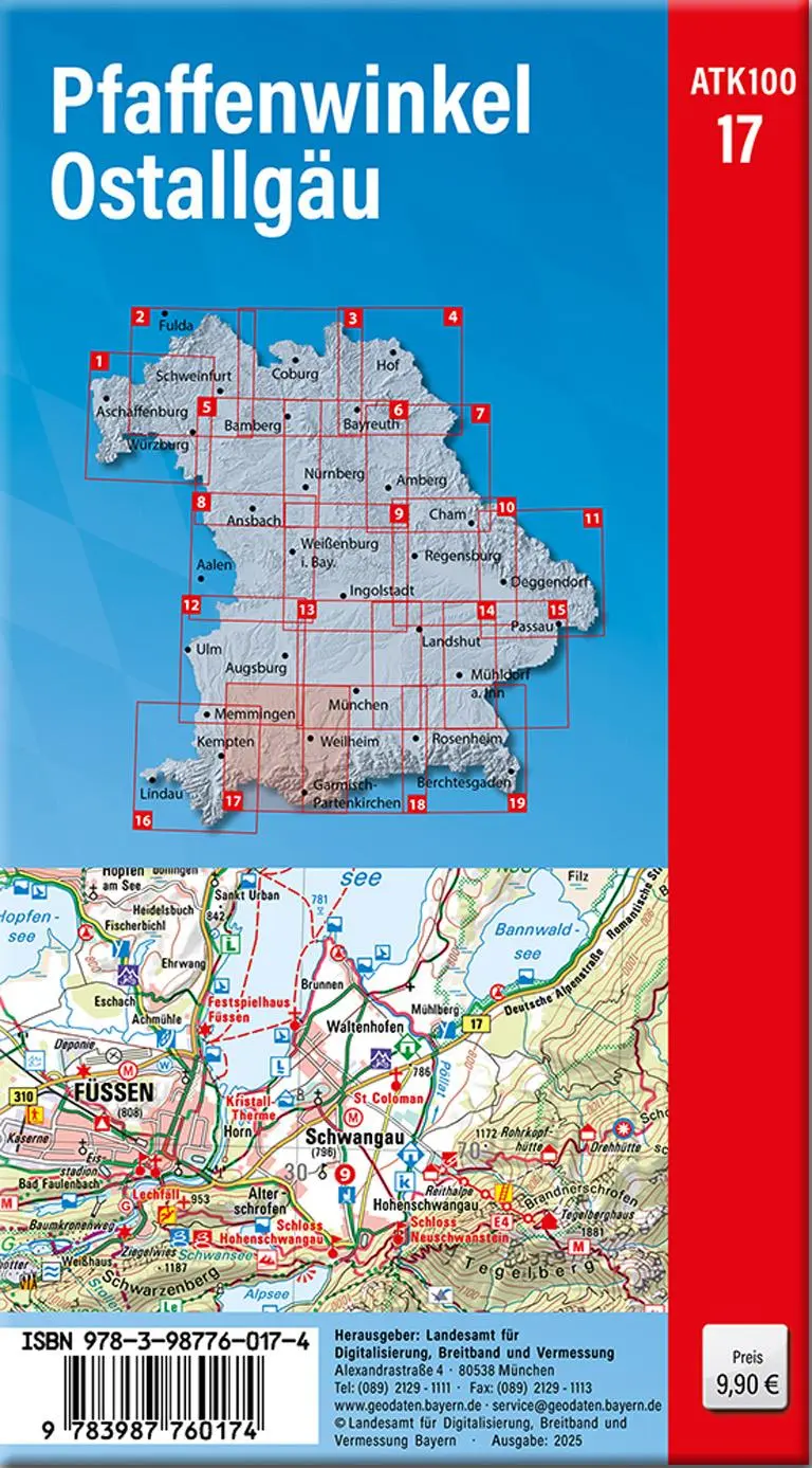 Rückseite: 9783987760174 | ATK100-17 Pfaffenwinkel, Ostallgäu (Amtliche Topographische Karte...