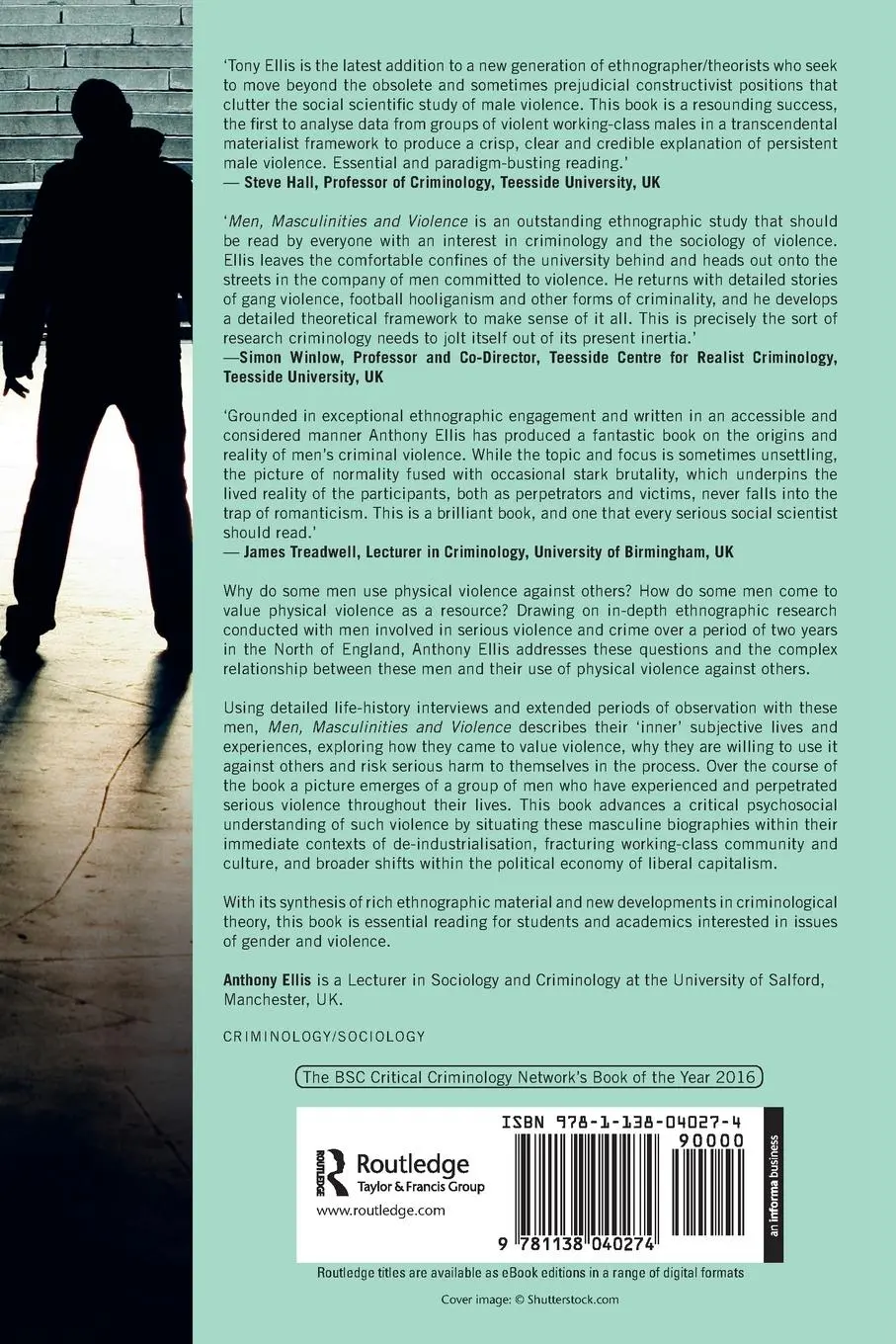 Rückseite: 9781138040274 | Men, Masculinities and Violence | An ethnographic study | Ellis | Buch