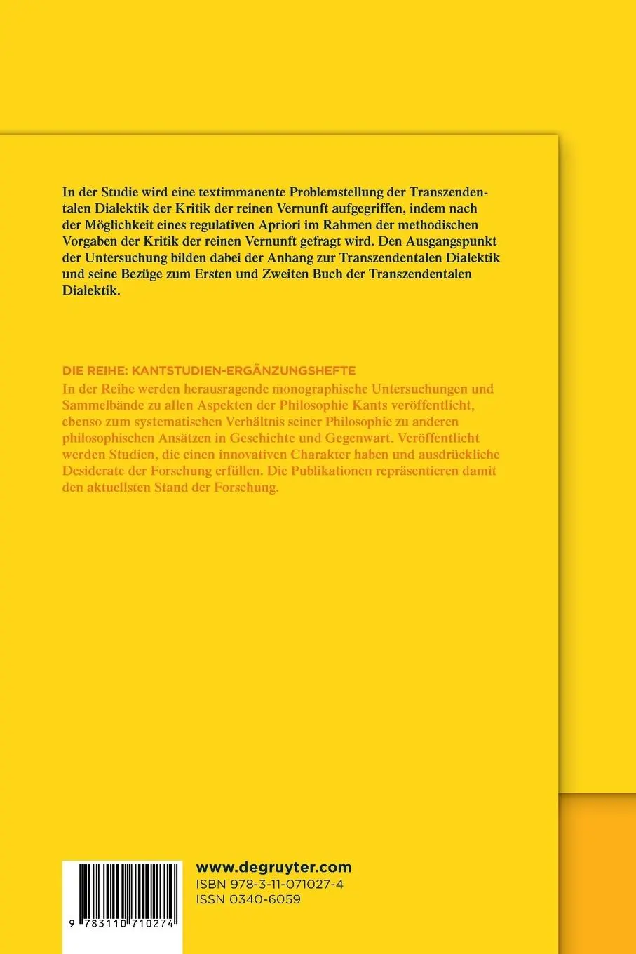 Rückseite: 9783110710274 | Der transzendentale Grundsatz der Vernunft | Rudolf Meer | Taschenbuch