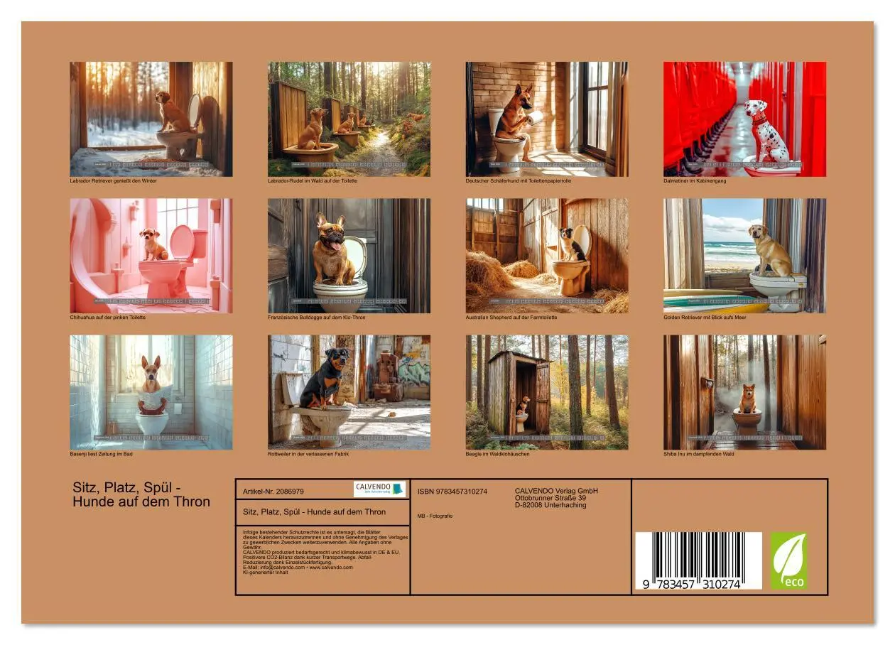 Bild: 9783457310274 | Sitz, Platz, Spül - Hunde auf dem Thron (Wandkalender 2026 DIN A4...