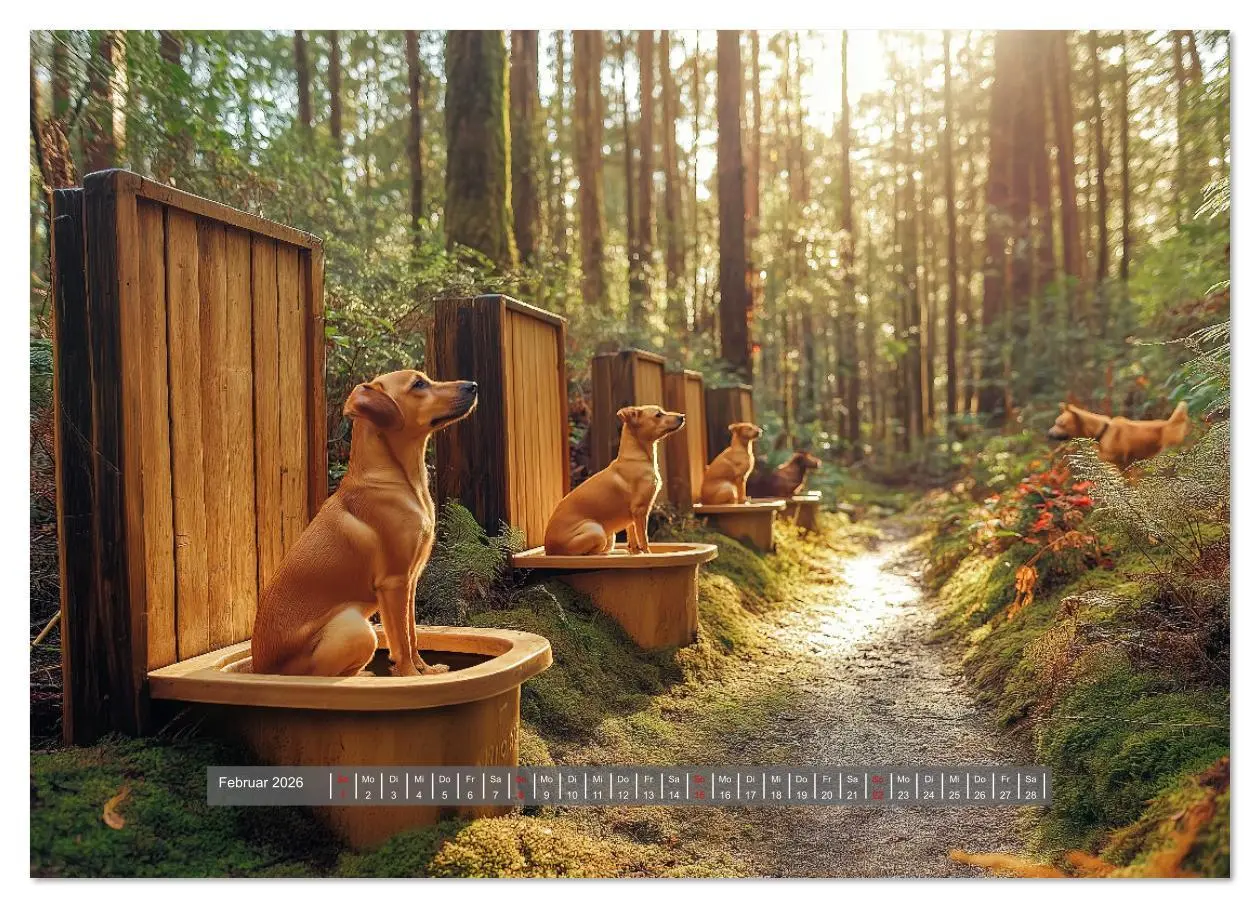Bild: 9783457310274 | Sitz, Platz, Spül - Hunde auf dem Thron (Wandkalender 2026 DIN A4...