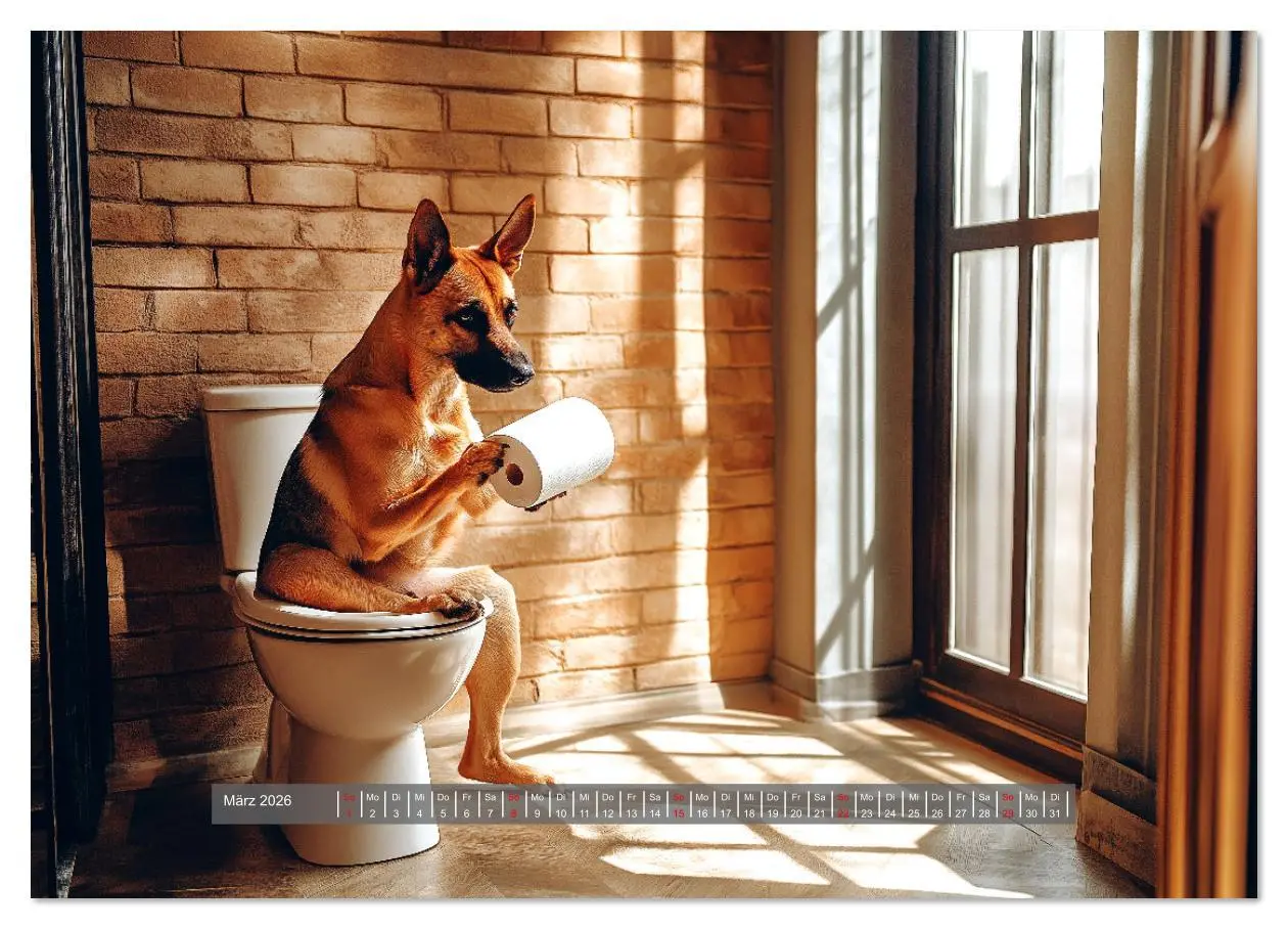 Bild: 9783457310274 | Sitz, Platz, Spül - Hunde auf dem Thron (Wandkalender 2026 DIN A4...