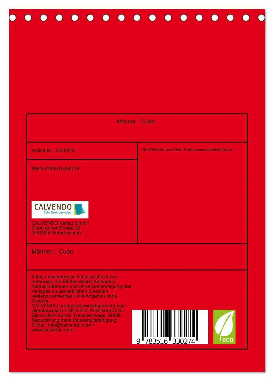 Bild: 9783516330274 | Männer... Cube (Tischkalender 2026 DIN A5 hoch), CALVENDO...