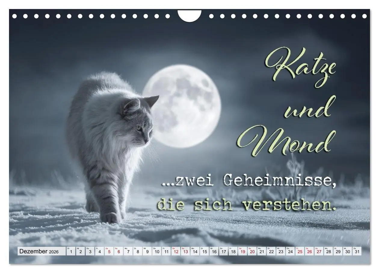 Bild: 9783516710274 | Katzenpoesie - Herzberührende Verse (Wandkalender 2026 DIN A4...