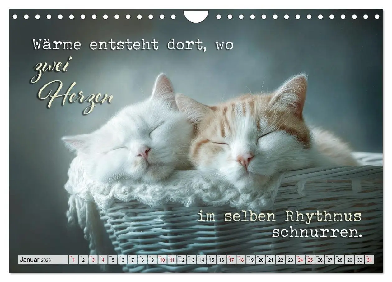 Bild: 9783516710274 | Katzenpoesie - Herzberührende Verse (Wandkalender 2026 DIN A4...