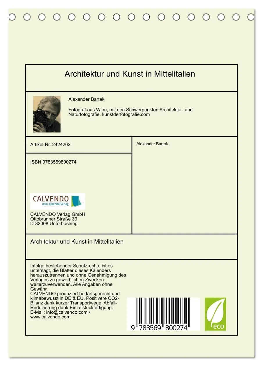 Bild: 9783569800274 | Architektur und Kunst in Mittelitalien (Tischkalender 2027 DIN A5...