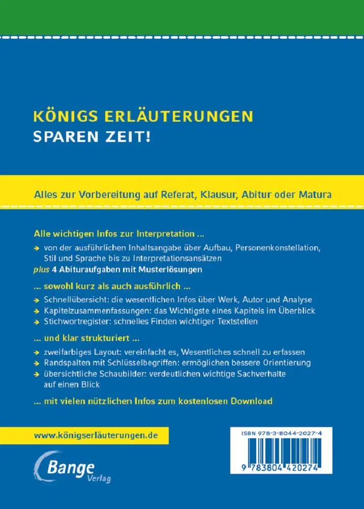 Rückseite: 9783804420274 | Die Entdeckung der Currywurst von Uwe Timm. Königs Erläuterungen.