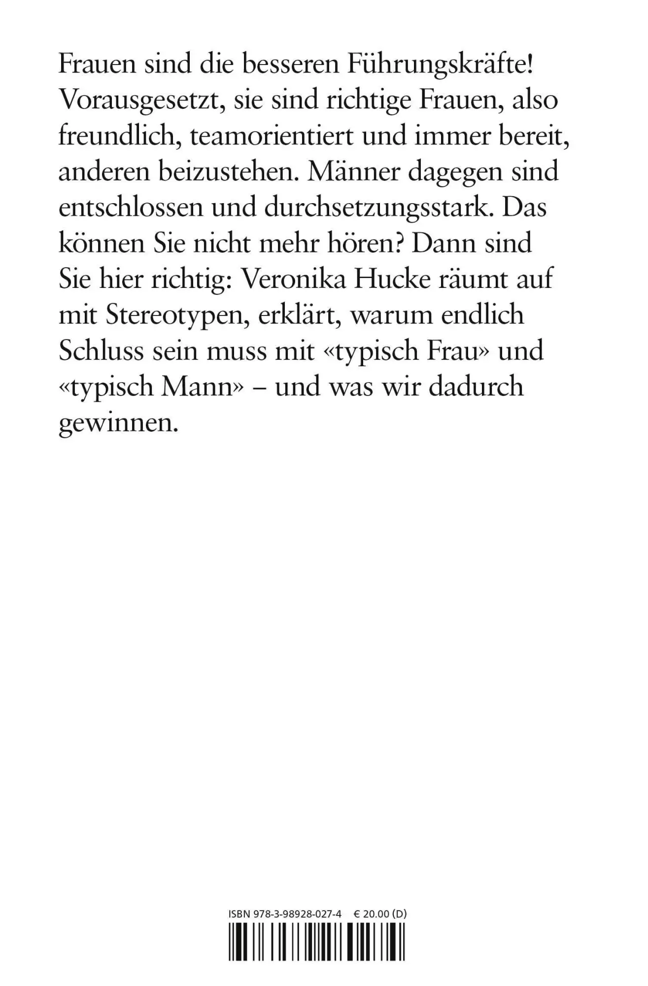 Rückseite: 9783989280274 | Männerbund und Frauenbonus | Warum Stereotype schaden brand eins books