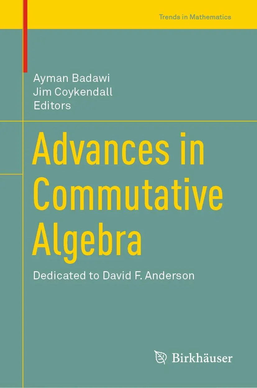 Cover: 9789811370274 | Advances in Commutative Algebra | Dedicated to David F. Anderson