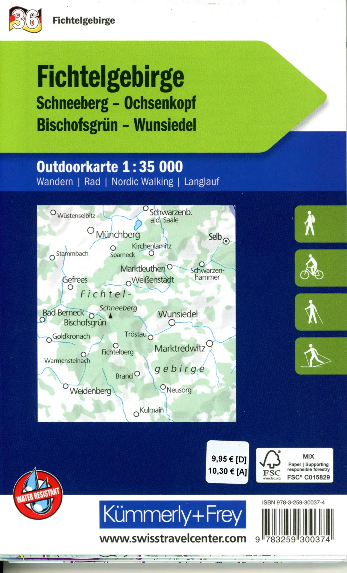 Bild: 9783259300374 | Kümmerly+Frey Outdoorkarte Deutschland 36 Fichtelgebirge 1:35.000