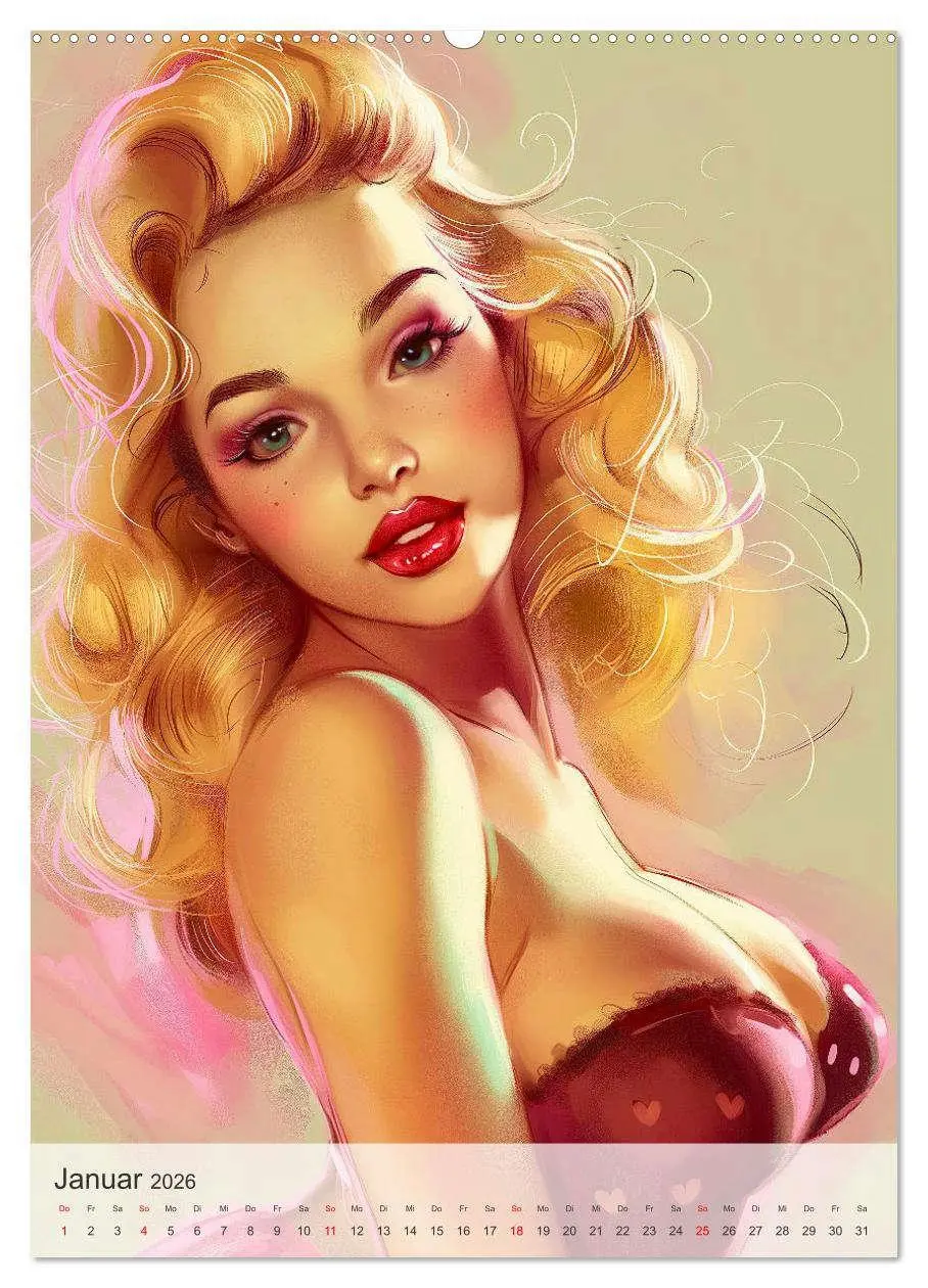 Bild: 9783516250374 | Retro PinUp Girls (Wandkalender 2026 DIN A2 hoch), CALVENDO...