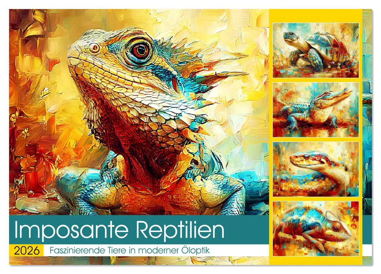 Cover: 9783516630374 | Imposante Reptilien. Faszinierende Tiere in moderner Öloptik...