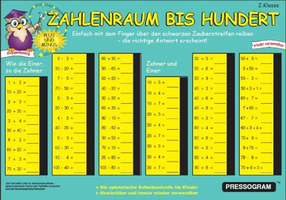 Cover: 4260107070474 | PRESSOGRAM Zaubertafel - Zahlenraum bis 100 | 4049 | Deutsch | 2021