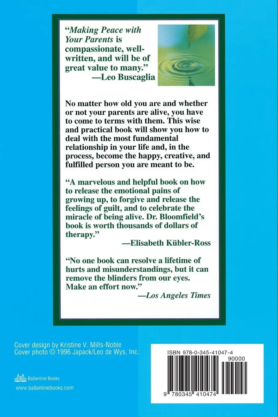 Rückseite: 9780345410474 | Making Peace with Your Parents | Harold Bloomfield (u. a.) | Buch