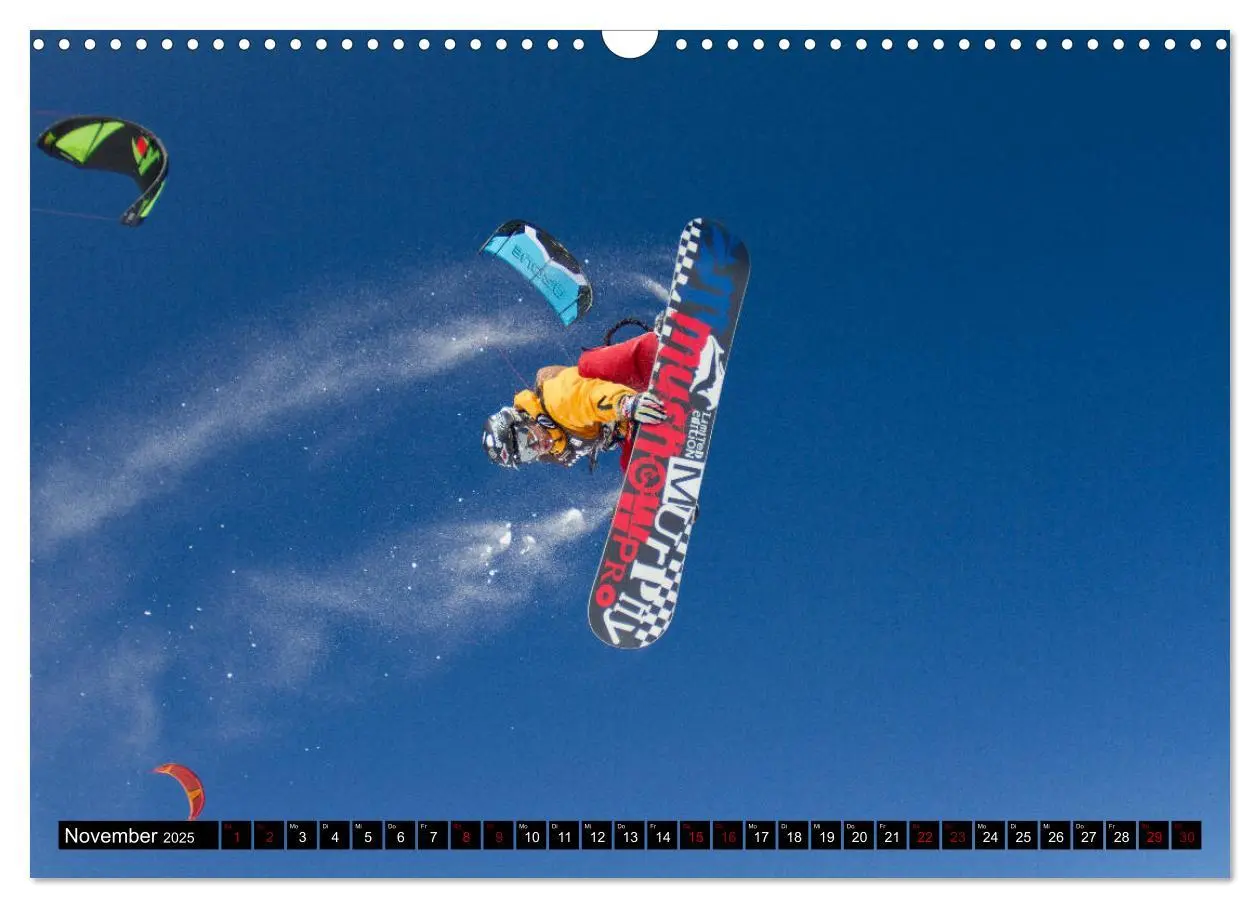 Bild: 9783435440474 | Snowkiting (Wandkalender 2025 DIN A3 quer), CALVENDO Monatskalender