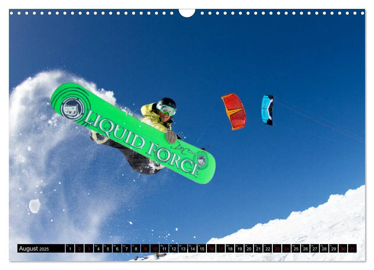 Bild: 9783435440474 | Snowkiting (Wandkalender 2025 DIN A3 quer), CALVENDO Monatskalender