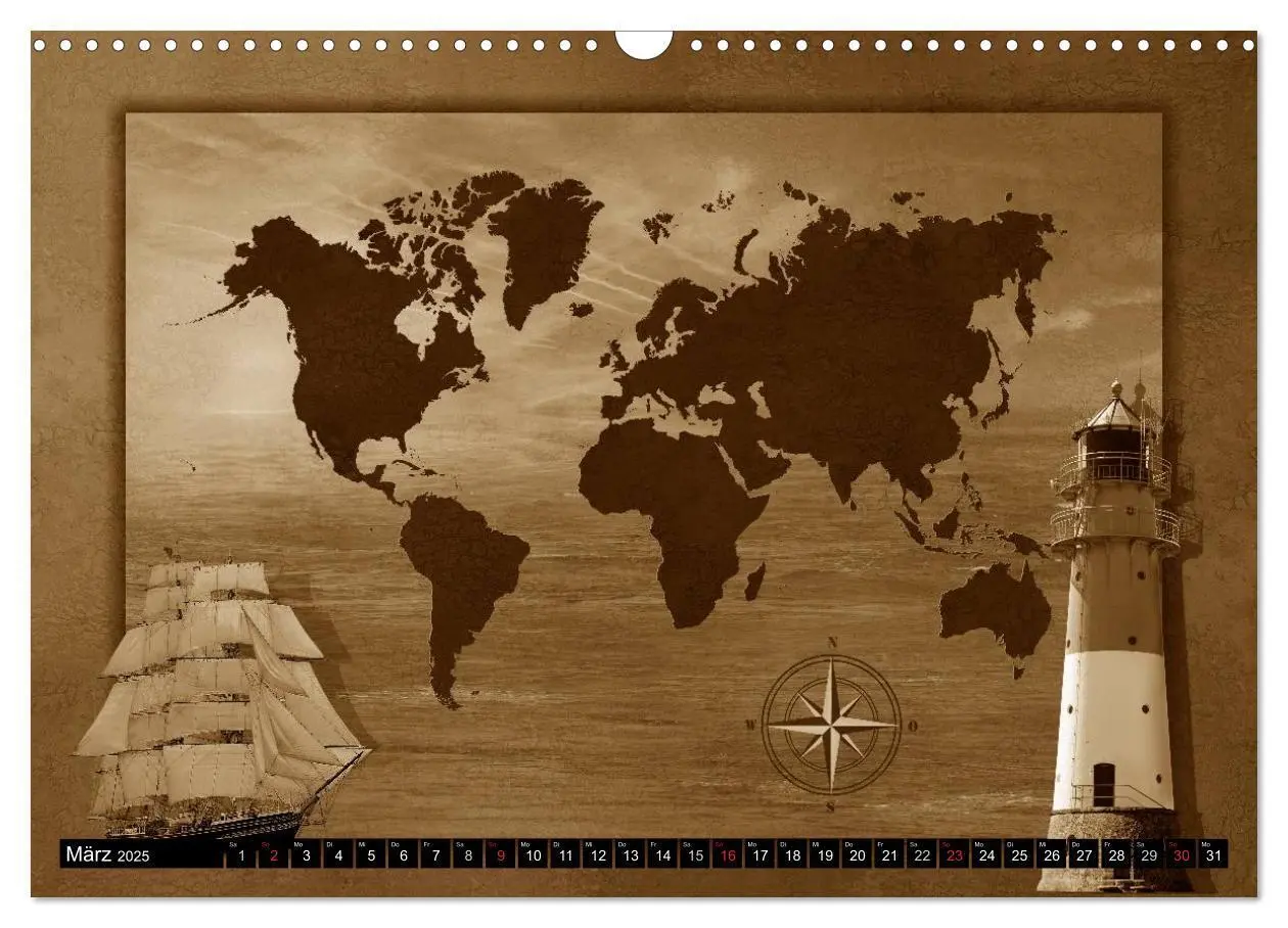 Bild: 9783435680474 | Nostalgie in Sepia (Wandkalender 2025 DIN A3 quer), CALVENDO...