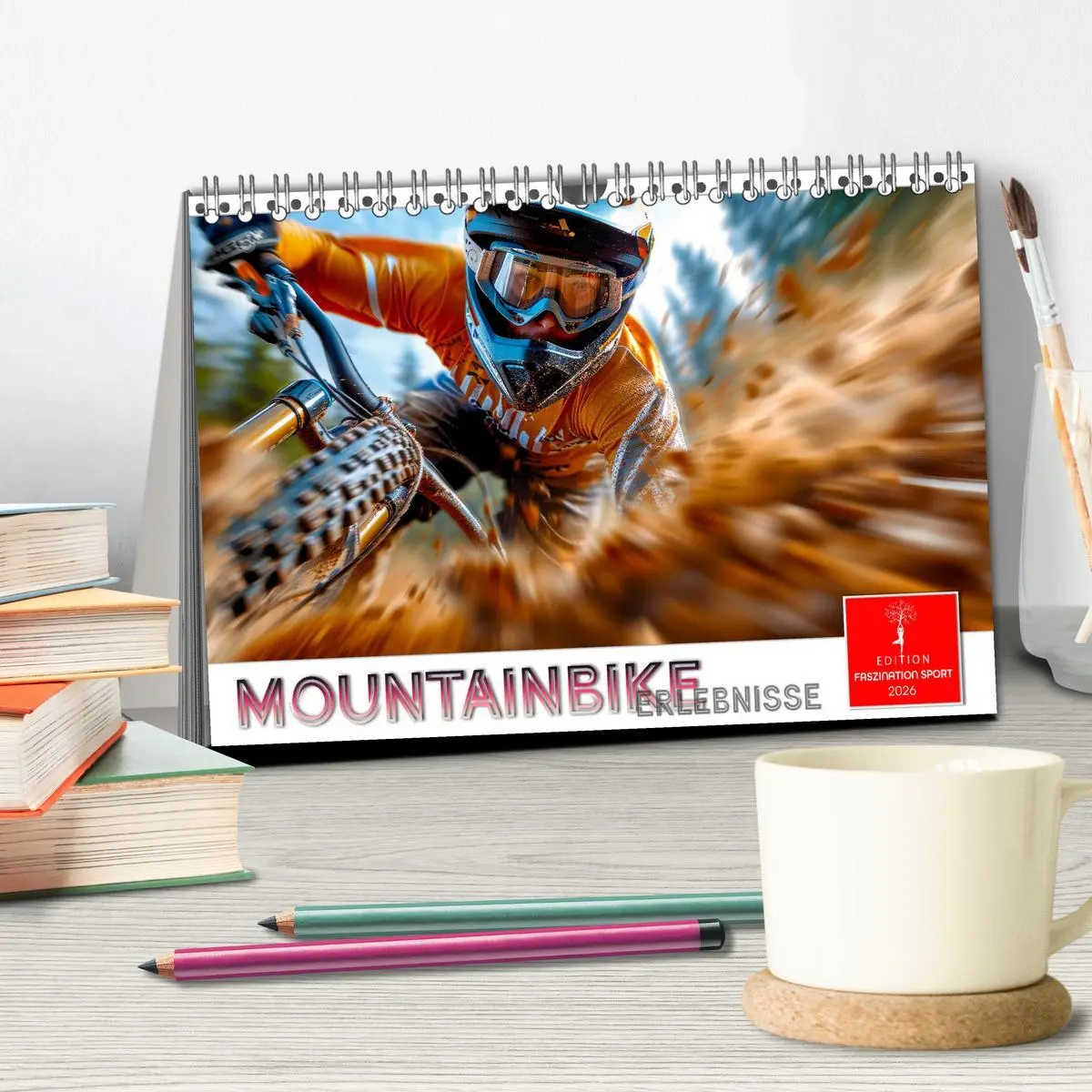 Bild: 9783457390474 | Mountainbike Erlebnisse (Tischkalender 2026 DIN A5 quer), CALVENDO...