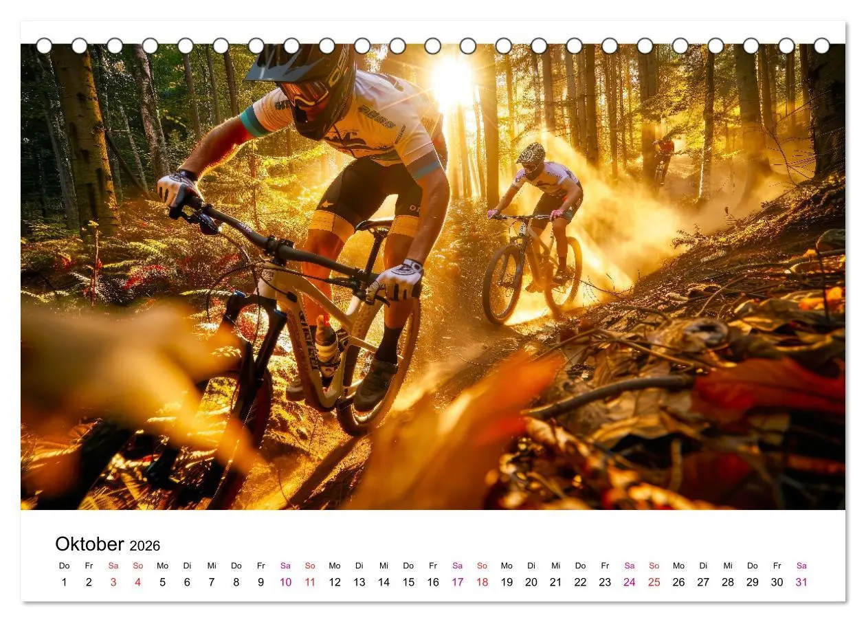 Bild: 9783457390474 | Mountainbike Erlebnisse (Tischkalender 2026 DIN A5 quer), CALVENDO...