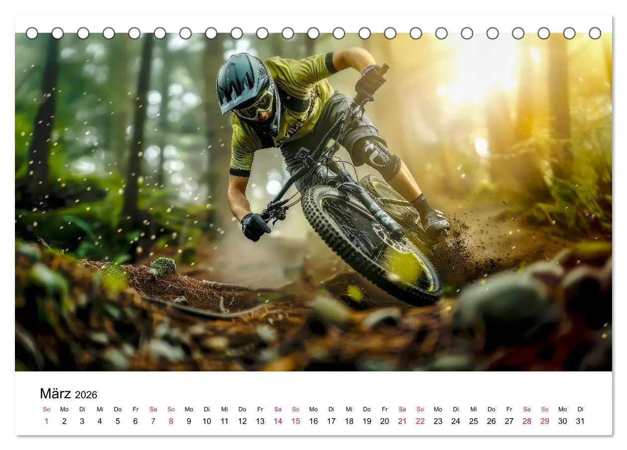 Bild: 9783457390474 | Mountainbike Erlebnisse (Tischkalender 2026 DIN A5 quer), CALVENDO...