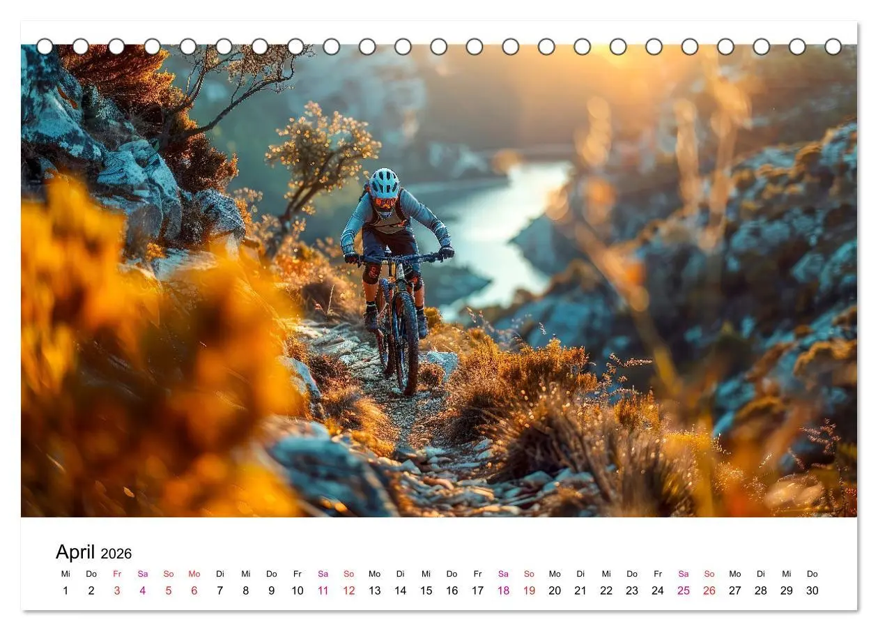 Bild: 9783457390474 | Mountainbike Erlebnisse (Tischkalender 2026 DIN A5 quer), CALVENDO...