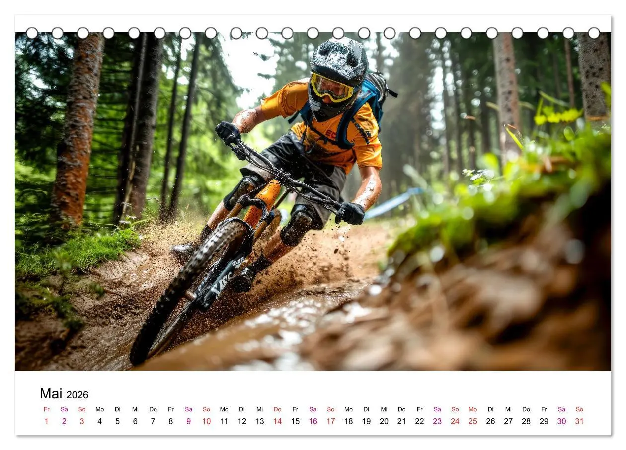 Bild: 9783457390474 | Mountainbike Erlebnisse (Tischkalender 2026 DIN A5 quer), CALVENDO...
