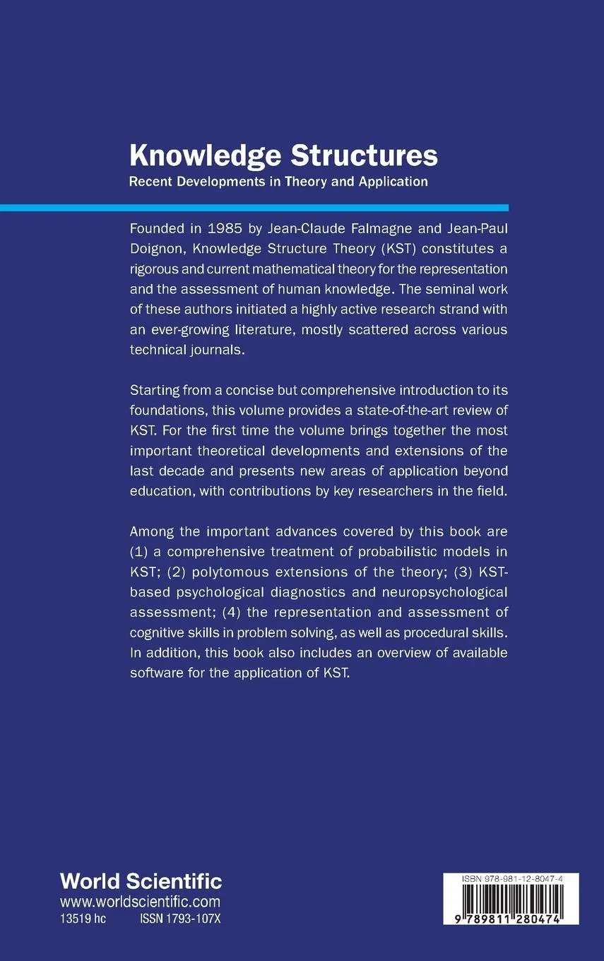 Rückseite: 9789811280474 | KNOWLEDGE STRUCTURES | RECENT DEVELOPMENTS IN THEORY &amp; APPN | Heller