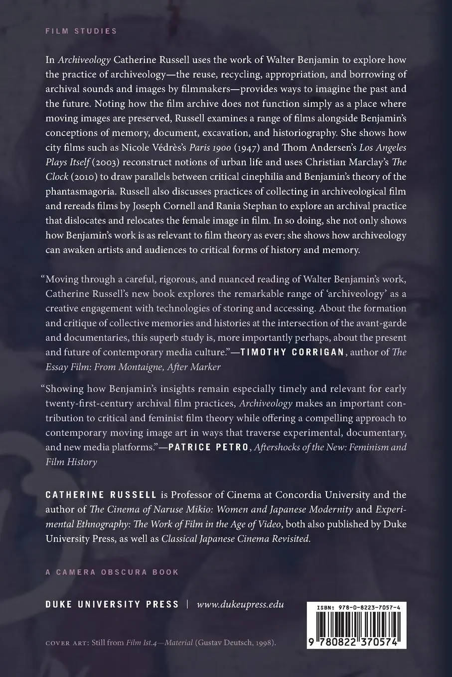 Rückseite: 9780822370574 | Archiveology | Walter Benjamin and Archival Film Practices | Russell
