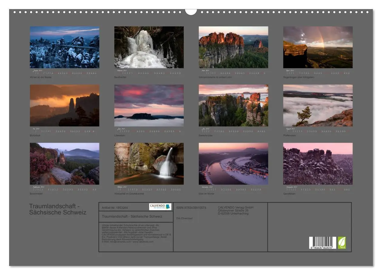 Bild: 9783435810574 | Traumlandschaft - Sächsische Schweiz (Wandkalender 2025 DIN A2...