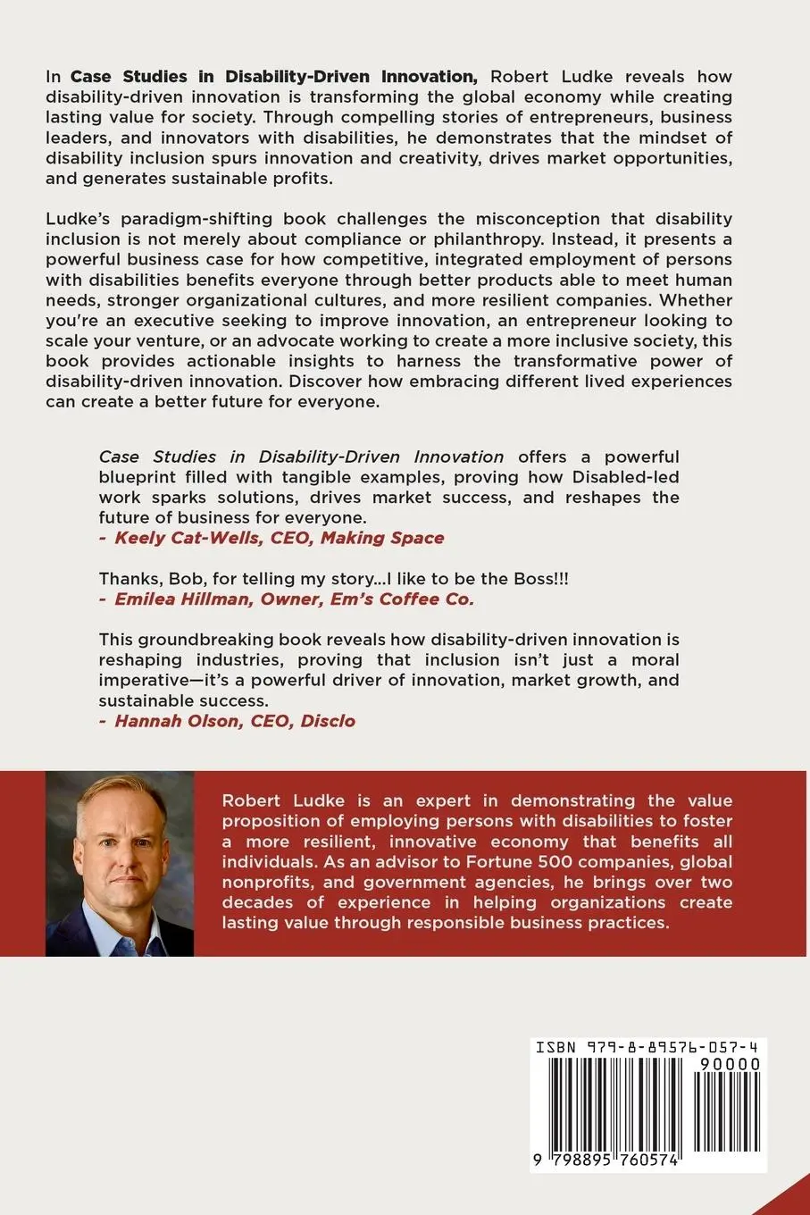 Rückseite: 9798895760574 | Case Studies in Disability Driven Innovation | Robert Ludke | Buch