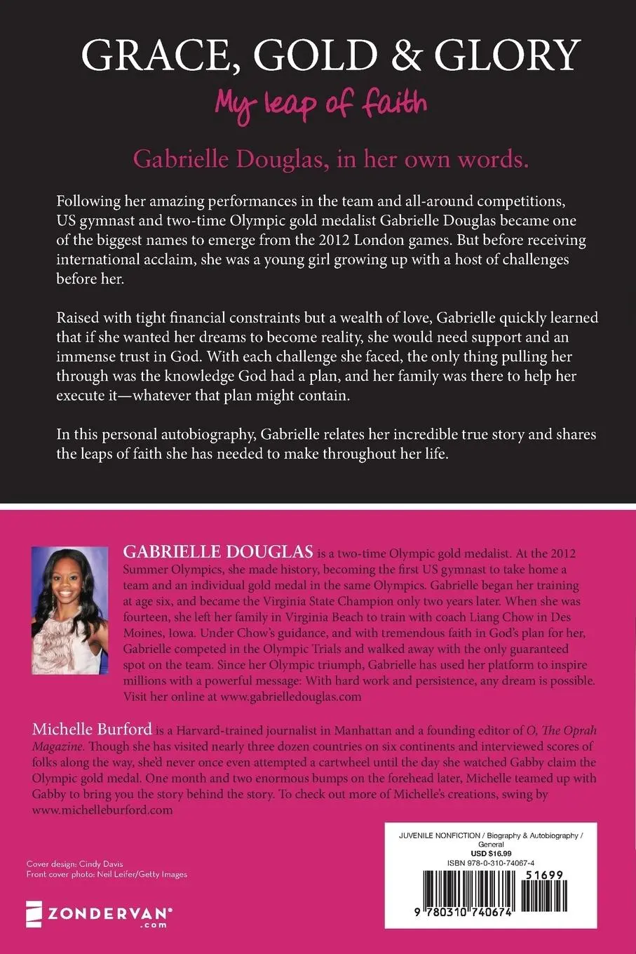 Rückseite: 9780310740674 | Grace, Gold, and Glory My Leap of Faith | Gabrielle Douglas (u. a.)