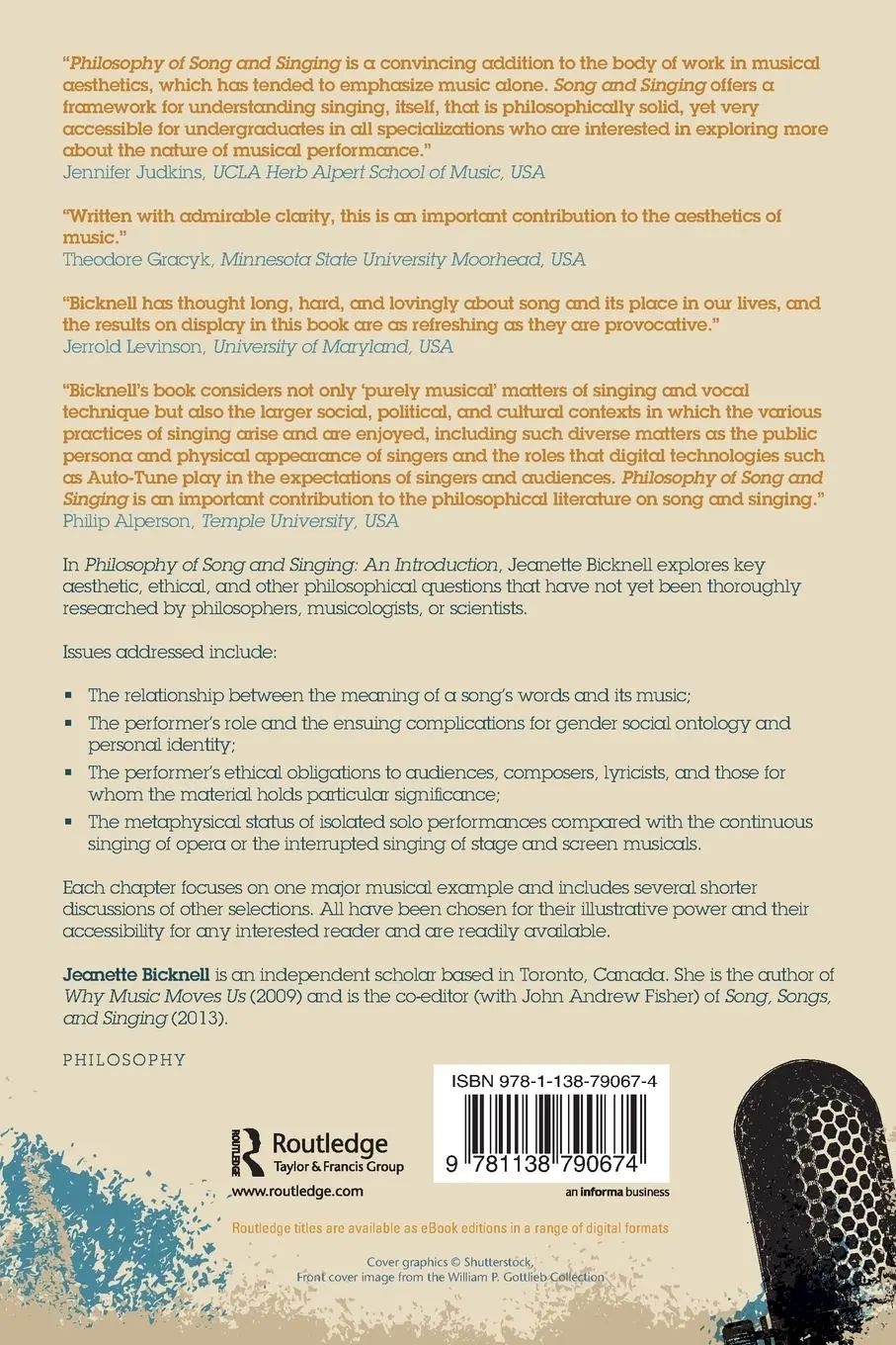 Rückseite: 9781138790674 | Philosophy of Song and Singing | An Introduction | Jeanette Bicknell