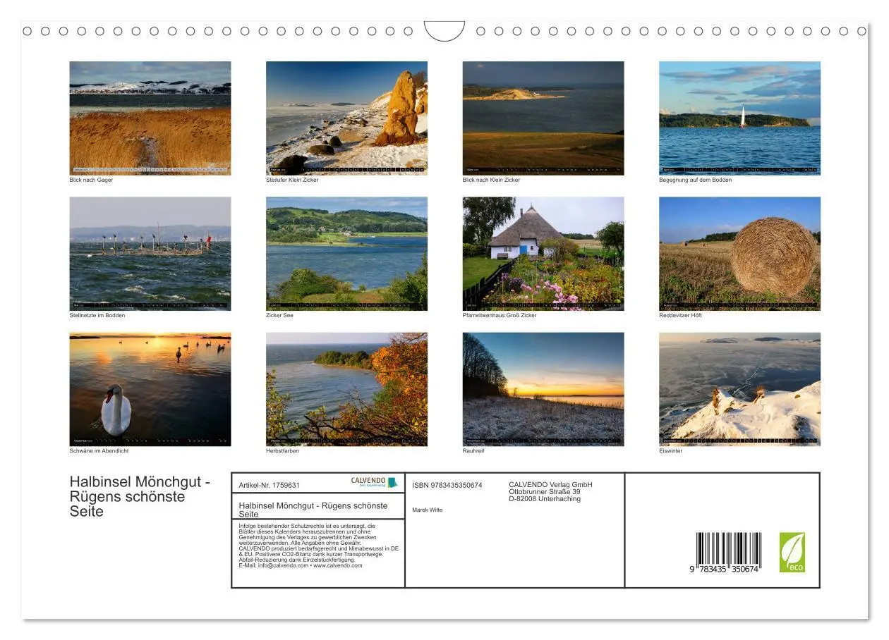 Bild: 9783435350674 | Halbinsel Mönchgut - Rügens schönste Seite (Wandkalender 2025 DIN...