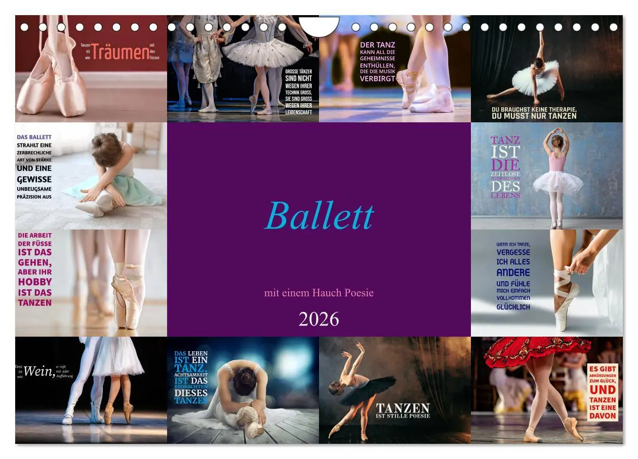 Cover: 9783457370674 | Ballett mit einem Hauch Poesie (Wandkalender 2026 DIN A4 quer),...