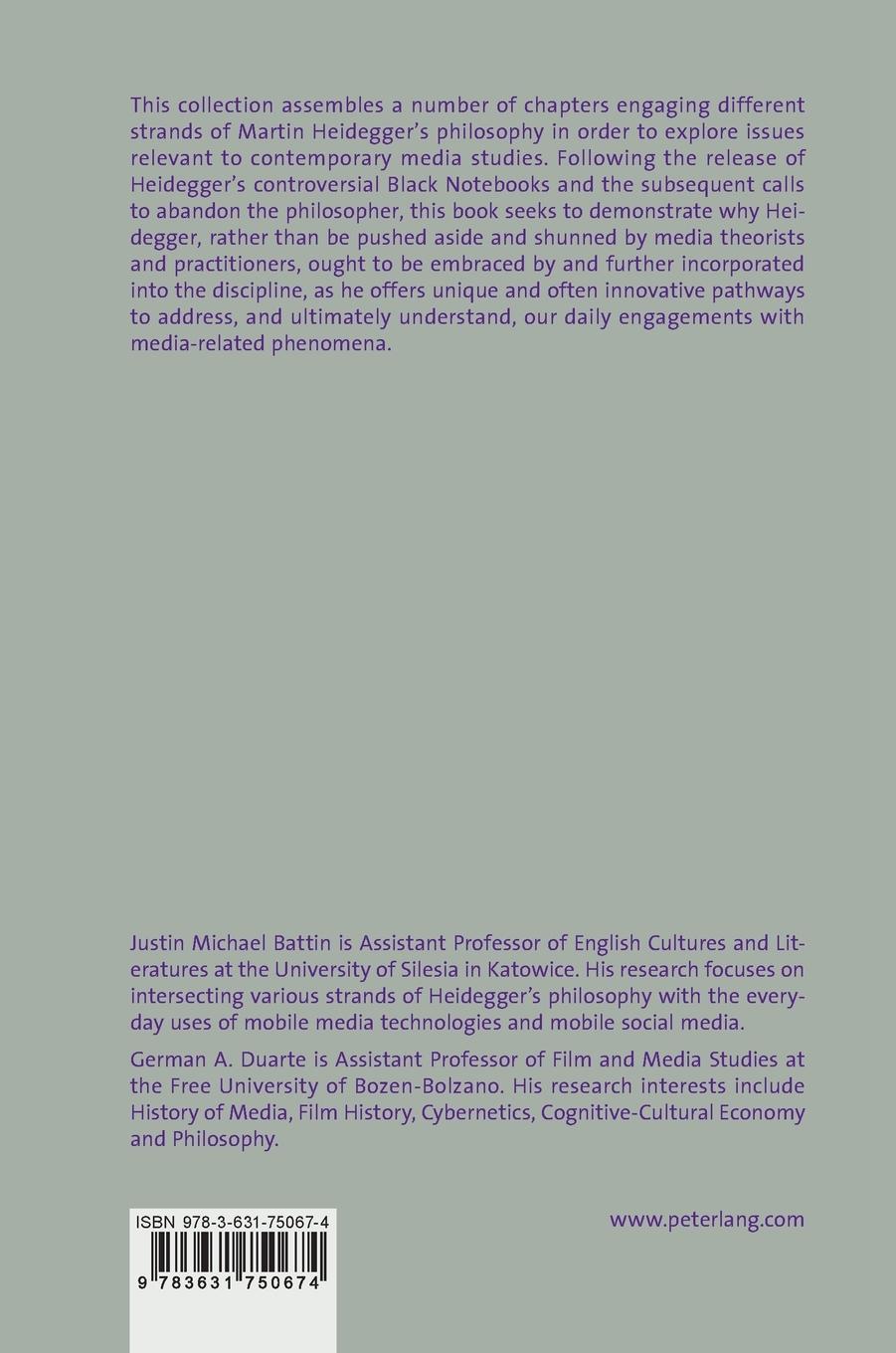 Rückseite: 9783631750674 | We Need to Talk About Heidegger | German A. Duarte (u. a.) | Buch